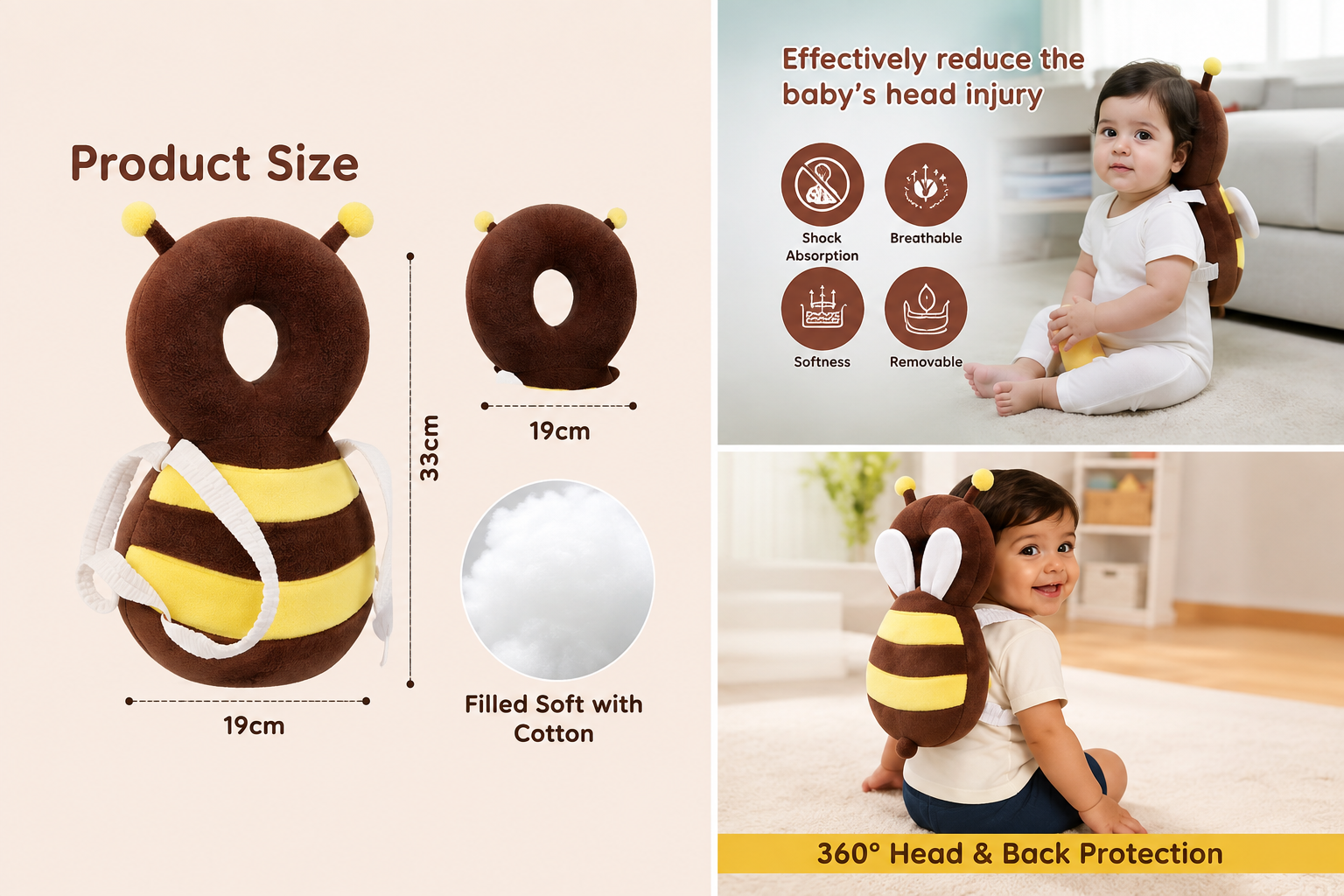 Baby Angel Wings Head & Back Protector
